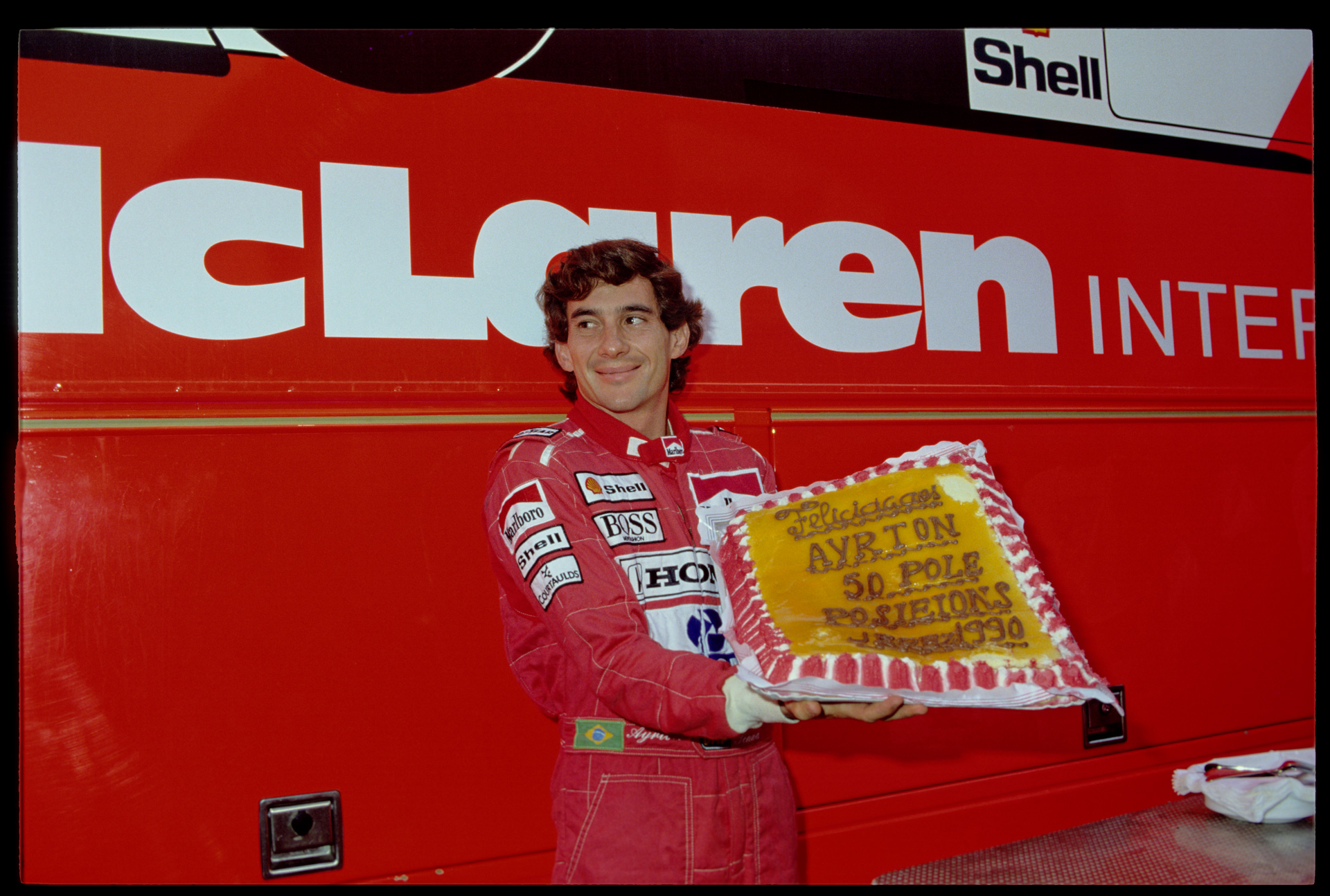 1990 - Ayrton secured the 50th pole position of his career at the Spanish Grand Prix. Photographer Credit Norio Koike