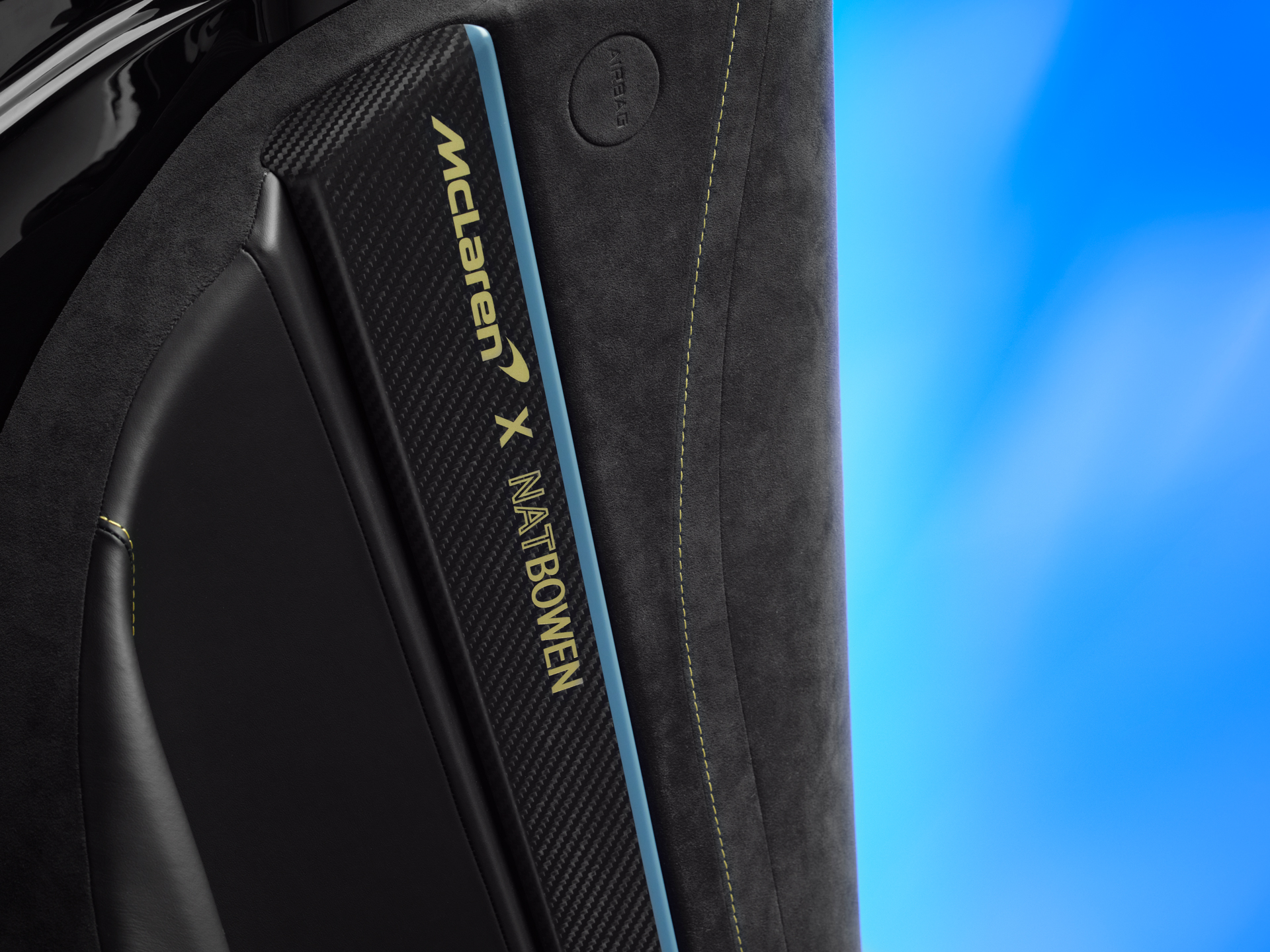 McLaren X Nat Bowen sticker on the interior of the Project Chromology 750s