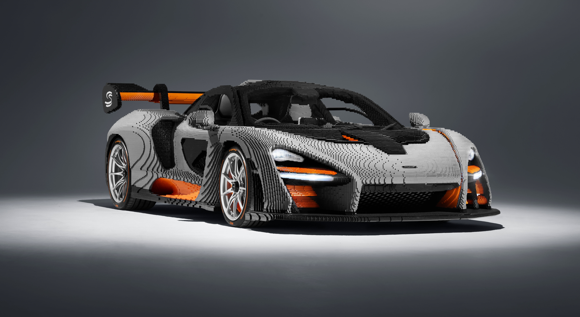 Front view of the Full-Scale LEGO® McLaren Senna.